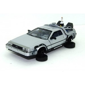 Welly Delorean Time Machine Back To The Future 2 with Adjustable Hover Mode Wheels 1:24 Scale 22441FV 