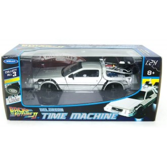 Welly Delorean Time Machine Back To The Future 2 with Adjustable Hover Mode Wheels 1:24 Scale 22441FV