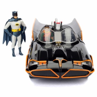 Jada Toys Batmobile Batman Classic TV Series 1966 with Batman and Robin Hollywood Rides 1:24 Scale 253215001