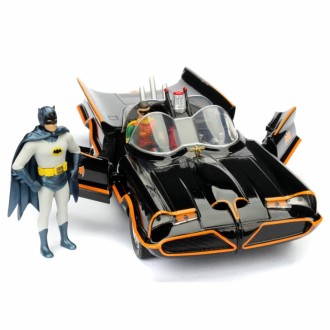 Jada Toys Batmobile Batman Classic TV Series 1966 with Batman and Robin Hollywood Rides 1:24 Scale 253215001