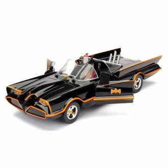 Jada Toys Batmobile Batman Classic TV Series 1966 with Batman and Robin Hollywood Rides 1:24 Scale 253215001