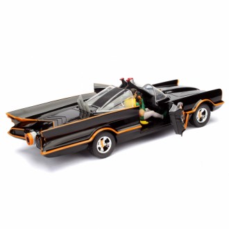 Jada Toys Batmobile Batman Classic TV Series 1966 with Batman and Robin Hollywood Rides 1:24 Scale 253215001