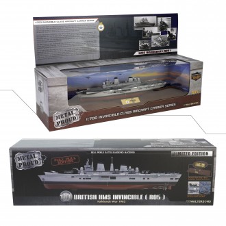 Forces of Valor British HMS Invincible (RO5) Light Aircraft Carrier Falklands War 1982 Full-hull Series Limited Edition 1:700 Scale 953001A