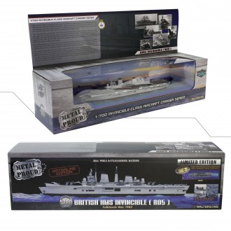 Forces of Valor British HMS Invincible (RO5) Light Aircraft Carrier Falklands War 1982 Waterline Series Limited Edition 1:700 Scale 955001A