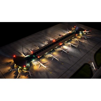 Gemini Jets Deluxe Airport Terminal Double Rotunda New Design 1/400 Scale GJARPTC