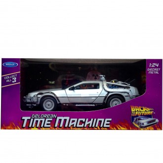 Welly Delorean Time Machine Back To The Future 1 OUTATIME 1/24 Scale 22443W