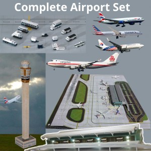 Gemini Jets Complete Airport Set Terminal Mat Control Tower Vehicles & Aircraft Free UK Shipping 