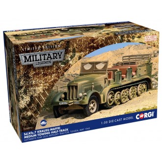 Corgi Sd.Kfz.7 Krauss-Maffei Medium Towing Half-Track Luftwaffe Flak Gun Artillery Tractor Tunisia May 1943 1:50 Scale CC60013 