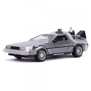 Jada Toys Delorean Time Machine Back To The Future 2 with Adjustable Hover Mode Wheels and Blue Lights - Batteries included BTTF II ~1:24 Scale 31468 