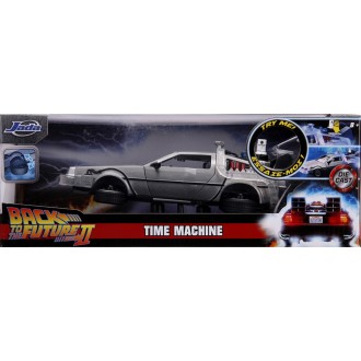 Jada Toys Delorean Time Machine Back To The Future 2 with Adjustable Hover Mode Wheels and Blue Lights - Batteries included BTTF II ~1:24 Scale 31468