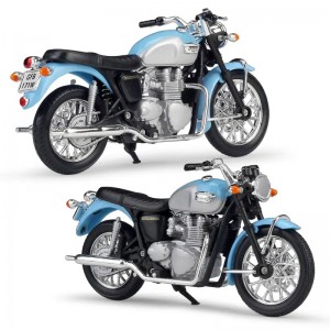 Welly 2002 Triumph Bonneville Blue and Silver 1:18 Scale TR19660PW 