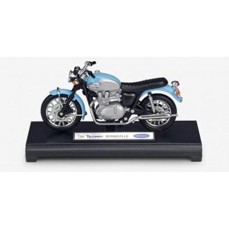 Welly 2002 Triumph Bonneville Blue and Silver 1:18 Scale TR19660PW