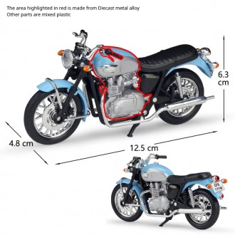 Welly 2002 Triumph Bonneville Blue and Silver 1:18 Scale TR19660PW