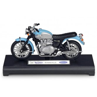 Welly 2002 Triumph Bonneville Blue and Silver 1:18 Scale TR19660PW